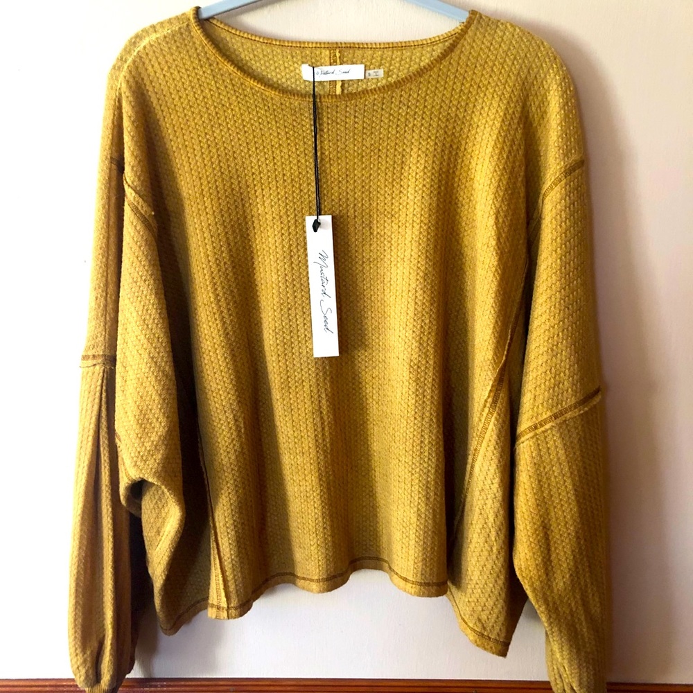 Boho Cropped Waffle knit top